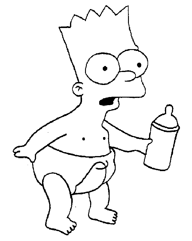 coloriage bart simpson en couche culotte